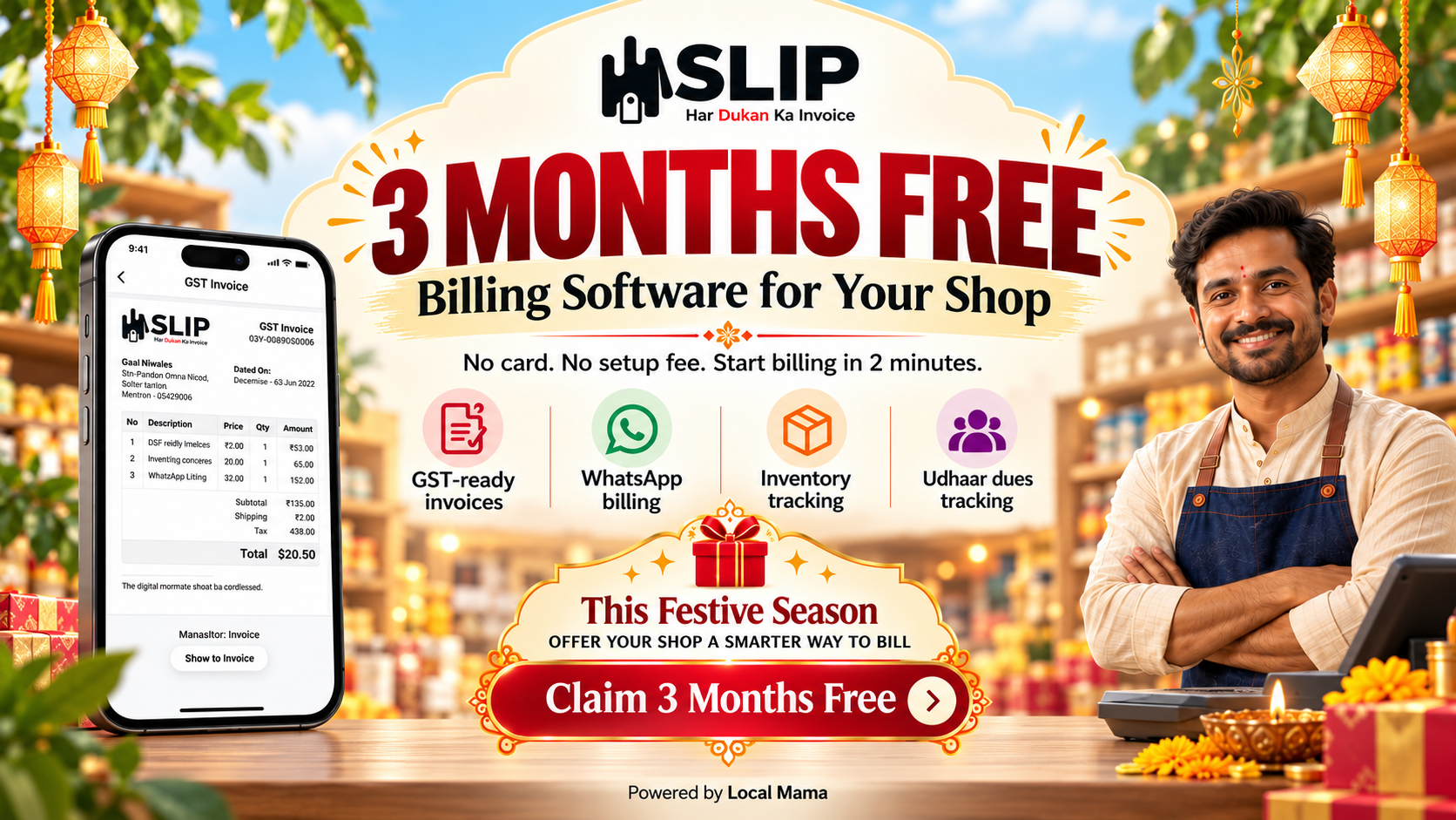 GetSlip — 3 months free billing software